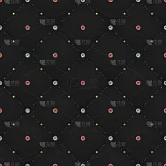 无缝的豪华暗黑色图案和背景与蓝色，红色