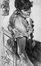 德国油画家、版画家 阿道夫·弗里德利希·艾尔德曼·冯·门采尔 ( Adolph von Menzel1815年12月8日-1905年2月9日)素描绘画 ​ ​​​​