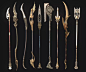 奥丁神殿 女巫 术士 法师 职业服装 武器 有骨骼动作-成套模型集合-微元素 - Element3ds.com!