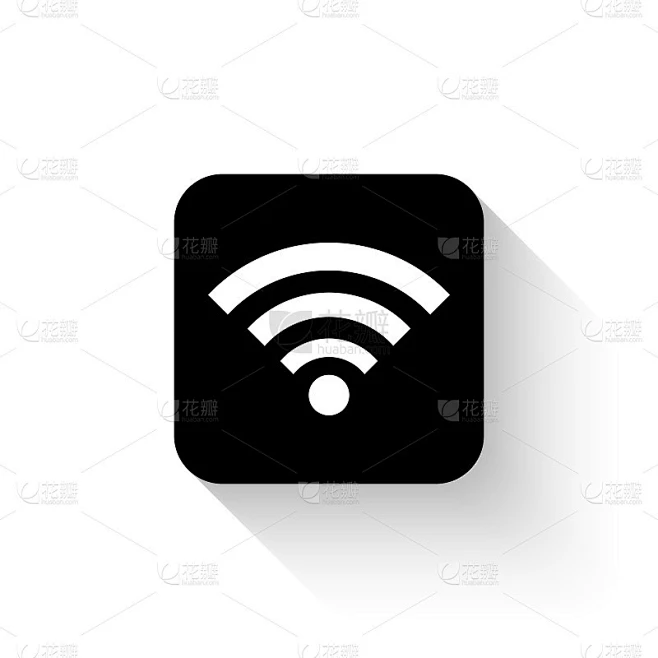 Wi - fi -白色矢量图标阴影素材-花瓣网