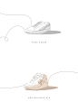 10 famous sneakers drawn with one line : Classic sneakers have been given a simple, clean look in one-line drawings.