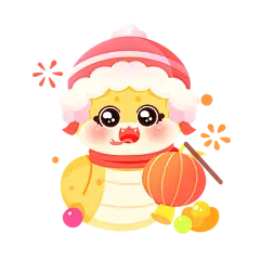 卡通手绘蛇年扁平风2025金蛇IP元素-1