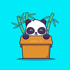 纸盒子里的熊猫,卡通矢量图插画矢量图素材85046999采集到q版