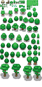 Tons of Tileset 1/10 - Light jungle trees by Phyromatical