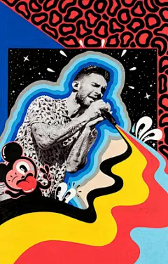 时尚几何图形彩色创意卡通插图插画合集涂鸦活动俏皮可爱吃货大嘴巴歌唱大赛音乐会文化元素