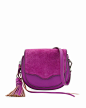 Rebecca Minkoff Suki Mini Suede & Leather Saddle Bag, Purple