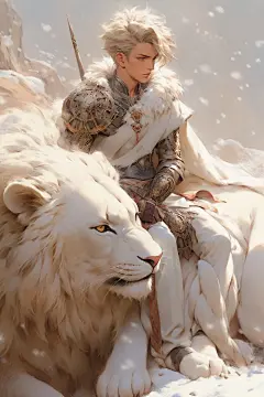 御狮少年 少女头像壁纸AI绘画