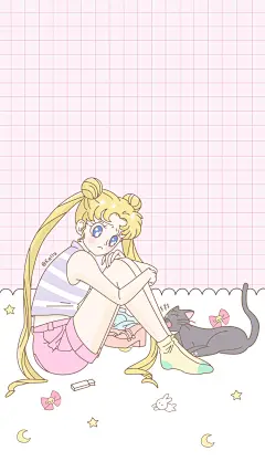 「卡通手机壁纸。插画设计。高清动漫。背景锁屏。」❤️