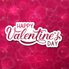 happy valentine s day 3d lettering on bright pink
