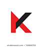 letter k triangle sharp logo vector
