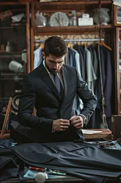 AI数字艺术西装定制西服店摄影图-众图网