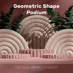100款3D电商主图站台海报PSD设计模板立体空间场景展台背景 (62)