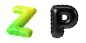 可充气的3D字母表