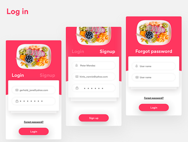 甜美可爱的美食点餐外卖派送APP UI ...