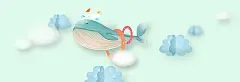 蓝色,卡通,鲸鱼,云朵,海报banner,童趣,手绘图库,png图片,,图片素材,背景素材,3699577北坤人素材