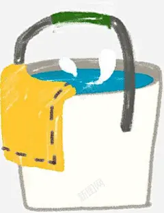 手绘油彩画提桶水桶高清素材 手绘 提桶 水桶 油彩画 免抠png 设计图片 免费下载