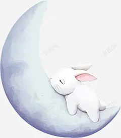 中秋节手绘可爱月兔图案 平面电商 创意素材