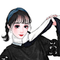 唯美头像插画 | 来自 @爱尚手绘头像  投稿 ​​​​