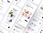 Card ID Services Mobile App Concept app card clean graphic design health illustration line mobileapp pastel public service ui ux