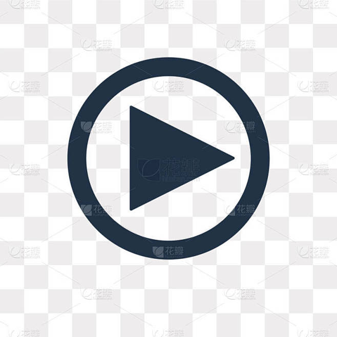 电影播放器播放按钮矢量图标隔离在透明背景, 电影播放器播放按钮透明度概念可以使用 web 和移动