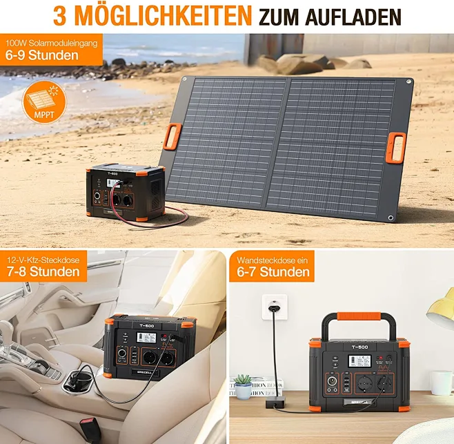 Fafeicy Solargenerator 5000mAh - Tragbar Mit Solarpanel & LED Display