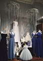 Elsa and Frozen themed wedding dress window display from Normans Bridal Shoppe in Lebanon, Missouri.