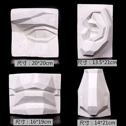 石膏模型模具五官雕塑石膏像五官切面 实面...