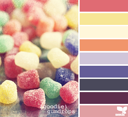 彩色糖果的色彩搭配。