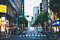 东京,街道,国际著名景点,商务,城市生活,汽车,交通,曙暮光,现代