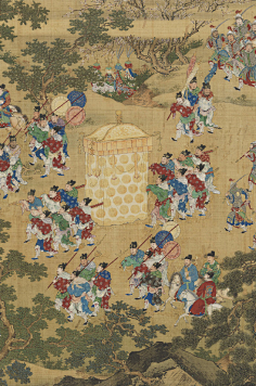 画面右侧可以见到,皇帝的銮驾刚刚离开的德胜门