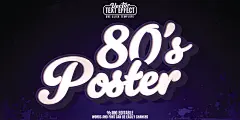 图源免费EPS |80s poster editable text effect, customizable vintage and retro 3D font style