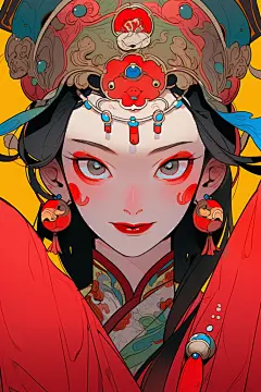 戏曲花旦插图插画