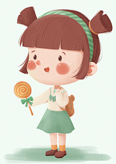 人物插画-花瓣网|陪你做生活的设计师 | 儿童插画 wb:一只八子