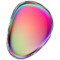 蒸汽波全息镭射渐变椭圆彩虹色斑点形状PNG免抠图Blob-Shape-38