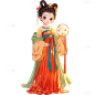 服饰系列卡通可爱风Q版穿汉服女生