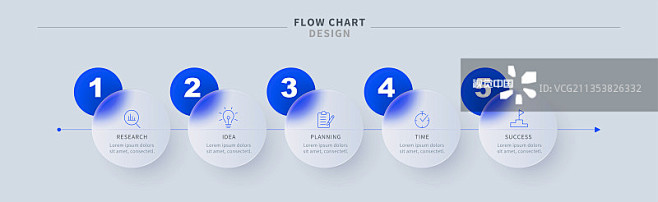 简约毛玻璃拟态流程图图片素材