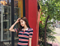 ▼SonYoonJoo▲170620图片_BP更新(三彩花堇条纹间隙针织POLO裙)_孙允珠吧_百度贴吧