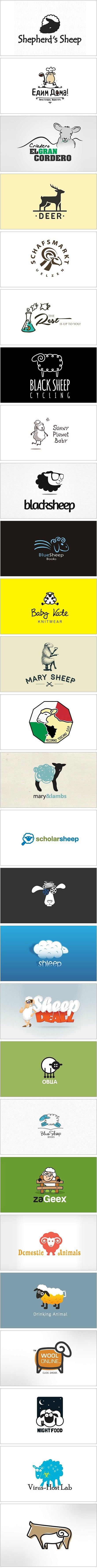 一组羊元素Logo设计@北坤人素材