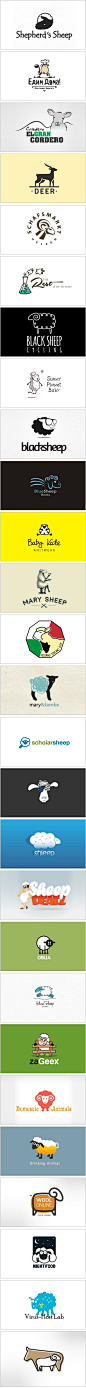 一组羊元素Logo设计@北坤人素材