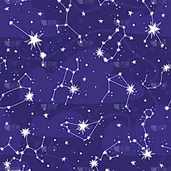 Constellations and stars vector seamless pattern. 