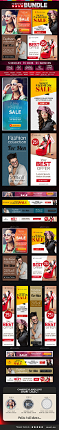 Fashion Banners Bundle - 4 Sets - Banners & Ads Web Elements