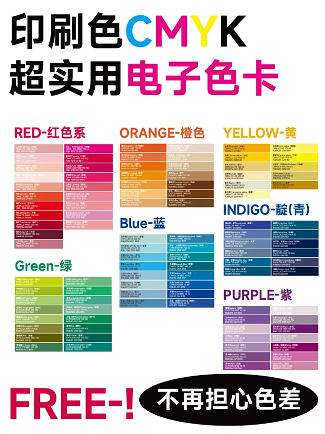 设计师快收！CMYK电子色卡整合！