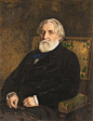 列宾人物油画Portrait of writer Ivan Turgenev, 1874 淘宝：名画资源店 
