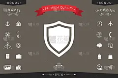 图标,盾,安全,外套,安全的,中世纪时代,保护,装饰