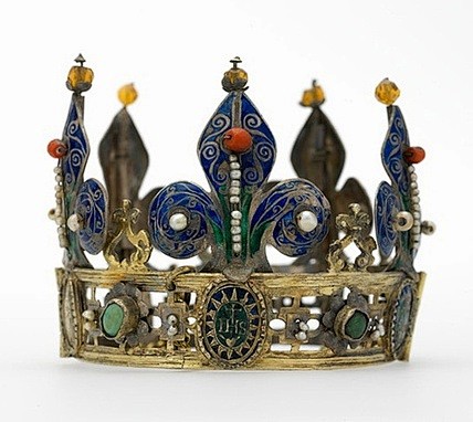 15世纪晚期勃艮第的玛丽冠，白银黄金镶嵌...