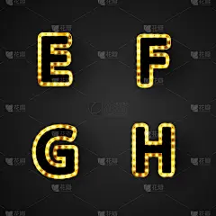 金色字体图案文本Vip赌场Сhips与插图。设置图形组成。经典风格的金色logo招贴。矢量图