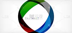 几何抽象背景。用重叠的颜色形状创建的圆圈。矢量插图壁纸，旗帜，背景，着陆页