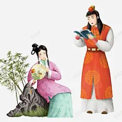红楼梦插画人物宝黛 免费下载 页面网页 平面电商 创意素材