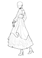 【板绘临摹】美少女的连衣裙~站姿「单人线稿」
