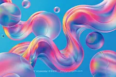 10款时尚科幻华丽镭射气泡水珠扭曲渐变科技海报背景底纹图片素材下载_颜格视觉